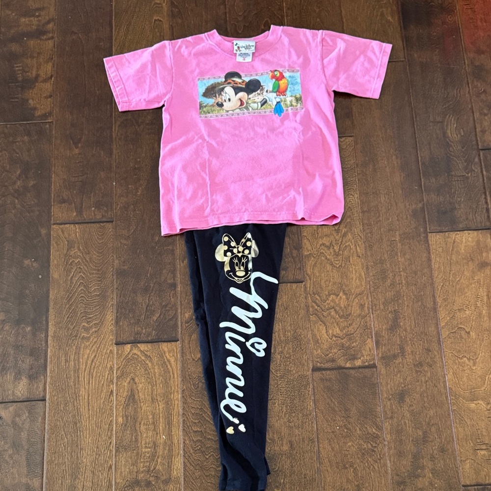 Disney Pink T-Shirt and Black Minnie Leggings